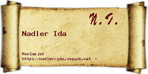 Nadler Ida névjegykártya